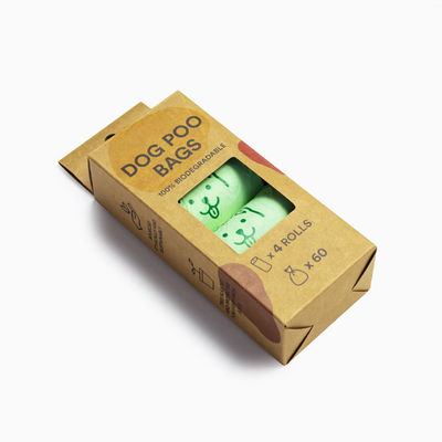 China Fabricação Venda Quente Sustentável Compostável Biodegradável Logotipo personalizado Eco Amigável Amido de Milho Sem Perfumes Saco de Cocô para Animais de estimação