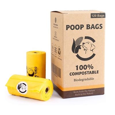 Venda a retalho 100% compostável Biodegradável Saco de cocô de cão Sacos de embalagem sustentáveis Fornecedor China OEM Logotipo personalizado