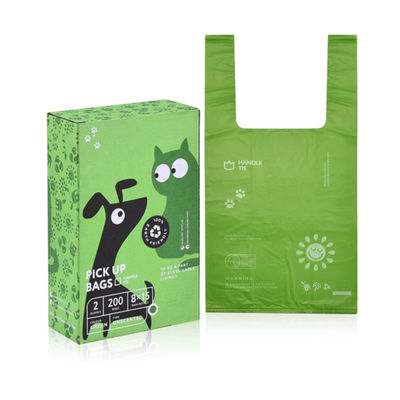 sacos certificados de resíduos de cães compostáveis com alças de ligação fácil