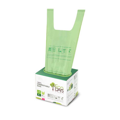 Bom preço Sacos de lixo de cozinha biodegradáveis compostáveis personalizados com alça de camisa on-line