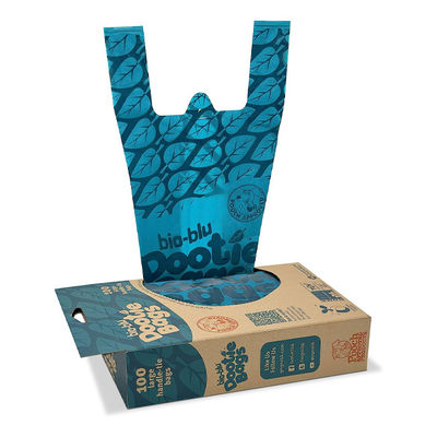 Bom preço Eco-friendly Tie Handle Compostable Sacos de cocô de cão Dispensador Caixa Bloco embalado on-line