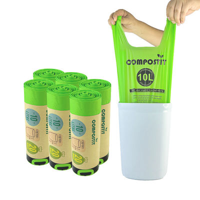 T-Shirt manuseável sacos de lixo compostáveis biodegradáveis papel clássico enrolado