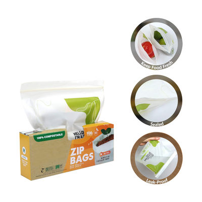 Bom preço Venda a retalho Sustentável Ecológico 100% Biodegradável extra Fortalecer transparente Sacos de embalagem com fecho compostável para armazenamento de alimentos on-line