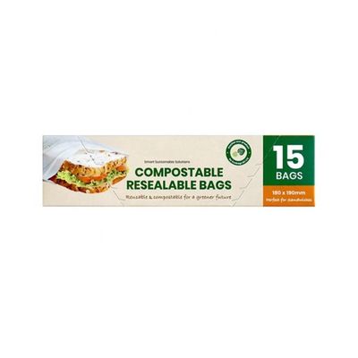 Bom preço Home Compostavel Recolocável 100% Biodegradável Sustentável Amido de milho Sandwich Frutas Secas Sacos de Ziplock para Embalagens Alimentares on-line