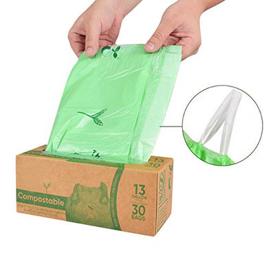 Bom preço Sacos de lixo de corda de tração compostáveis personalizáveis com caixa de distribuição de varejo on-line